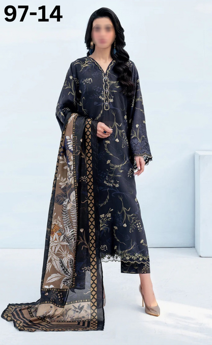 VOL 97 | DS 14 | DIGITAL PRINTED LAWN 3PC LAWN DUPATTA