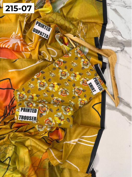 VOL 215 | DS 07 | DIGITAL PRINTED BANADORA LAWN 3PC VOIL LAWN DUPATTA