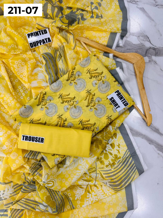 MADHAM BY LALA LAWN 3PC VOL 211 | DS 07 | DIGITAL PRINTED LAWN SHIRT VOIL LAWN DUPATTA DYED TROUSER