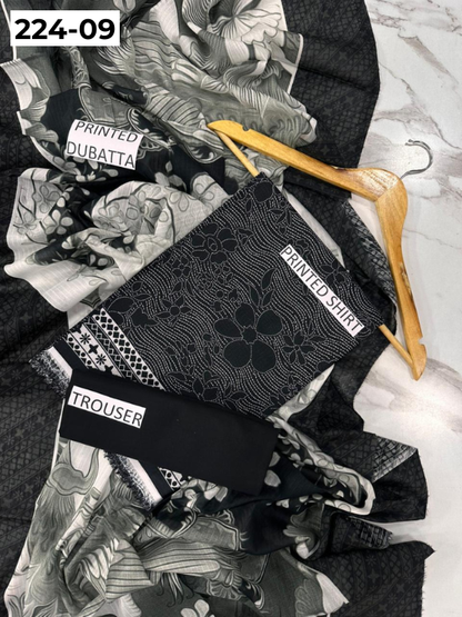VOL 224 | DS 09 | Alkaram Studio LAWN |  DIGITAL PRINTED BANADORA LAWN SHIRT PLAIN TROUSER TANADORA LAWN DUPATTA