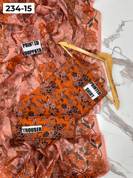VOL 234 | DS 15 | Baroque | DIGITAL PRINTED LAWN THREE PIECES