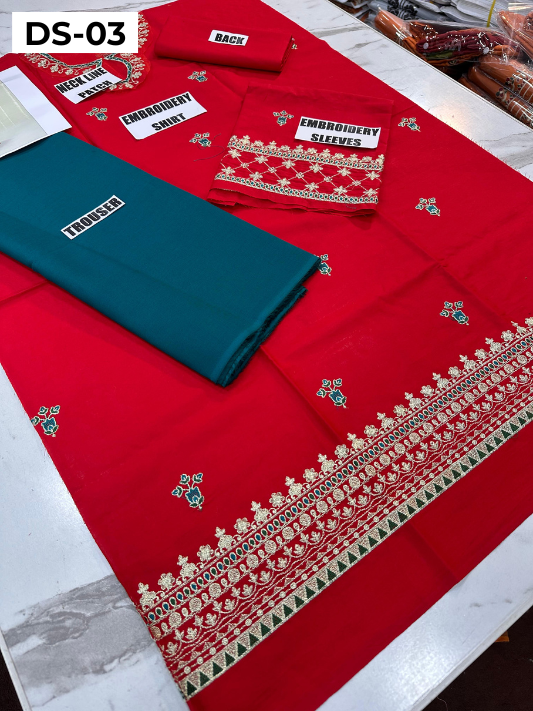 | DS 03-RED | KIDS EMBROIDERED LAWN 2PC