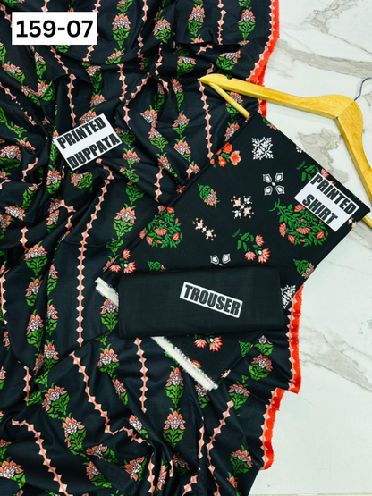 VOL 159 | DS 07 | DIGITAL PRINTED LINEN 3PC LINEN DUPATTA