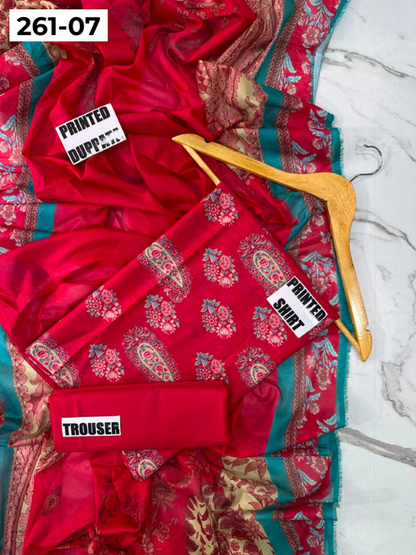 VOL 261 | DS 07 | m basics By Maria-B | DIGITAL PRINTED LAWN THREE PIECES