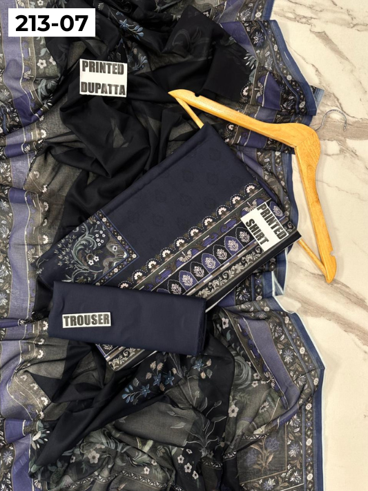 VOL 213 | DS 07 | SHANAYA LAWN DIGITAL PRINTED LAWN SHIRT PLAIN TROUSER VOIL LAWN DUPATTA