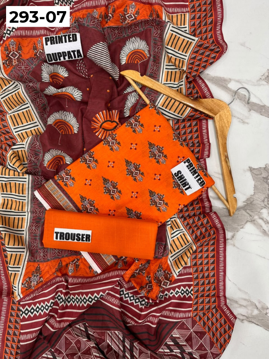 VOL 293 | 07 | DIGITAL PRINTED 3PC KHADDAR SUIT | PRINTED SHIRT, TROUSER & DUPATTA