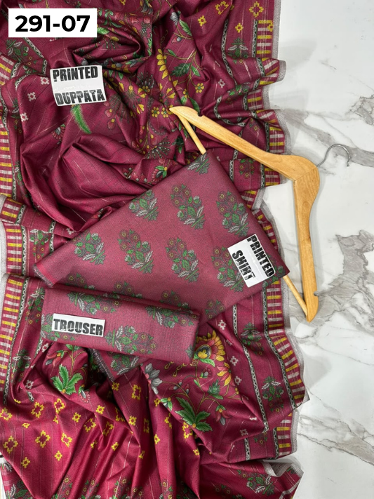 VOL 291 | DS 07 | PREMIUM CORDUROY DHANAK WINTER COLLECTON - DIGITAL PRINTED 3 PIECE SUIT | PRINTED ALLOVER SHIRT & TROUSER | PRINTED DUPATTA