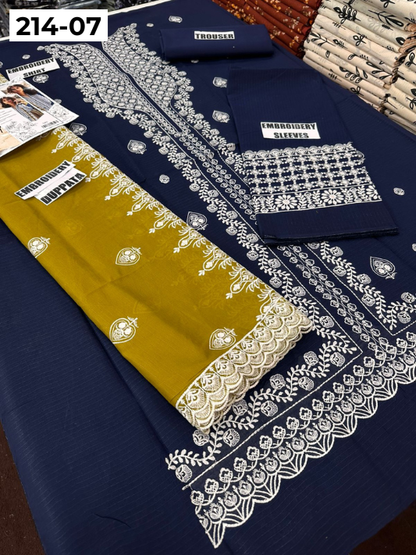 VOL 214 | DS 07 | LAWN LUXURY EMBROIDERED 3PC