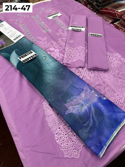 VOL 214 | DS 47 | LAWN LUXURY EMBROIDERED 3PC