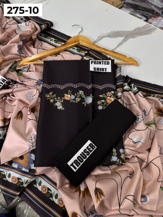 VOL 275 | DS 10 | SHANAYA | DIGITAL PRINTED 3PC STONE LINEN SHIRT, PRINTED TROUSER, PRINTED STONE LINEN DUPATTA