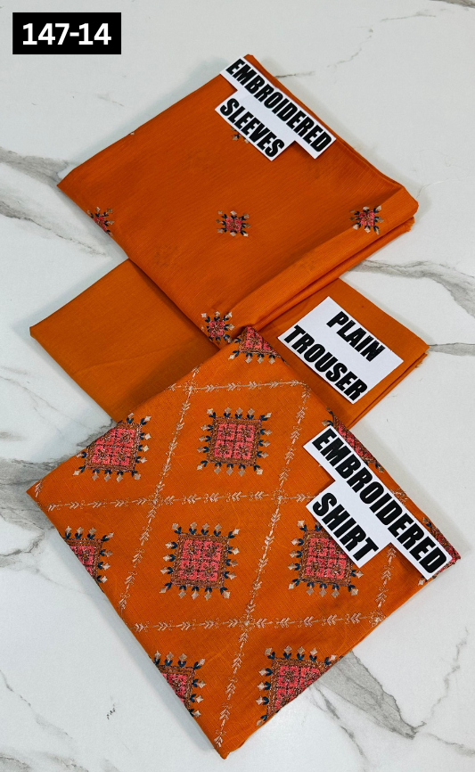 VOL 147 | DS 14 | EMBROIDERED COTTON CAMBRIC 2PC