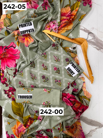 VOL 242 | DS 05 | MARIA B LAWN | 3PC DIGITAL PRINTED LAWN SHIRT, PRINTED TROUSER, PRINTED VOIL DUPATTA
