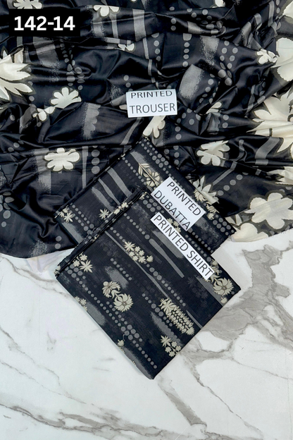 VOL 142 | DS 14 | DIGITAL PRINTED LAWN 3PC VOIL LAWN DUPATTA