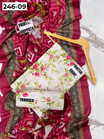 VOL 246 | DS 09 | Bareeze | DIGITAL PRINTED LAWN THREE PIECES