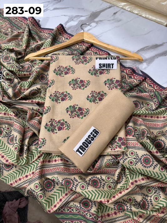 VOL 283 | DS 09 | PREMIUM DHANAK WINTER COLLECTON - DIGITAL PRINTED 3 PIECE SUIT
