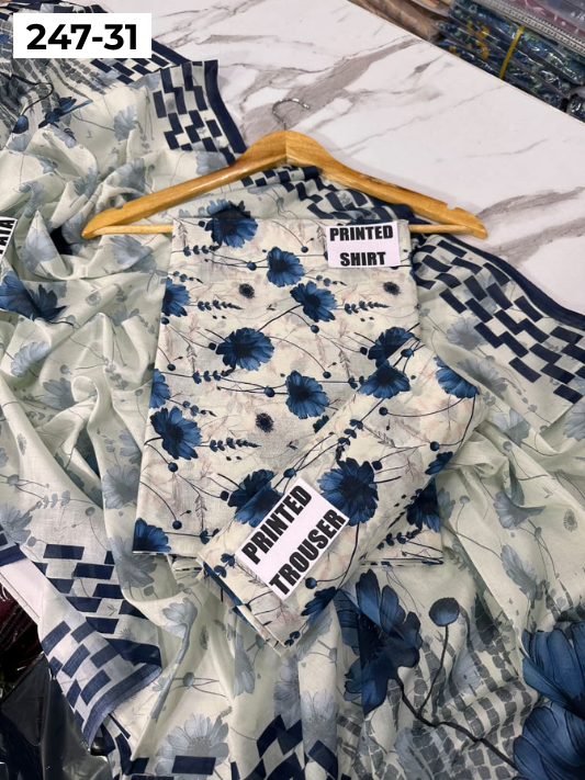 VOL 247 | DS 31 | DIGITAL PRINTED LAWN THREE PIECES VOIL LAWN DUPATTA