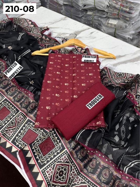 SAPPHIRE LAWN 3PC VOL 210 | DS 08 | DIGITAL PRINTED LAWN SHIRT VOIL LAWN DUPATTA DYED TROUSER