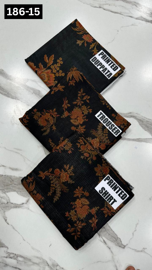 VOL 186 | DS 15 | DIGITAL PRINTED KHADDAR 3PC KHADDAR DUPATTA