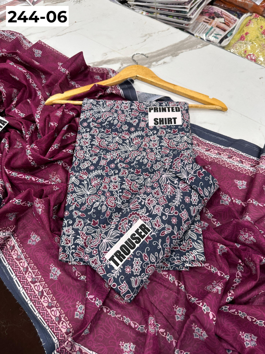 VOL 244 | DS 06 | SAPPHIRE | DIGITAL PRINTED LAWN THREE PIECES