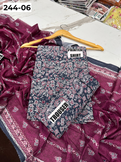 VOL 244 | DS 06 | SAPPHIRE | DIGITAL PRINTED LAWN THREE PIECES
