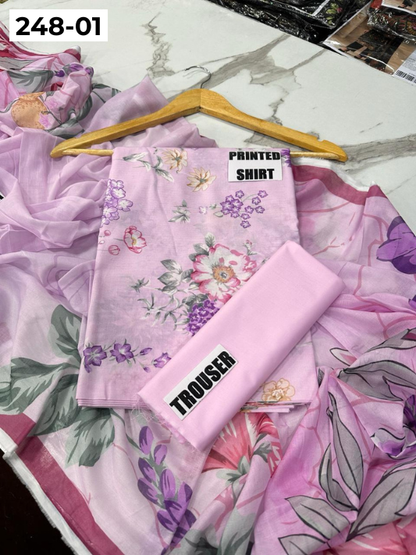 VOL 248 | DS 01 | Naaz e Gul | DIGITAL PRINTED 3PC LAWN SHIRT, PRINTED TROUSER, PRINTED VOIL DUPATTA