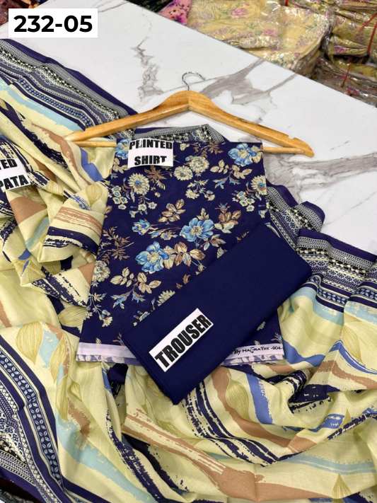 VOL 232 | DS 05 | Sapphire LAWN |  DIGITAL PRINTED LAWN THREE PIECES LAWN SHIRT LAWN DUPATTA