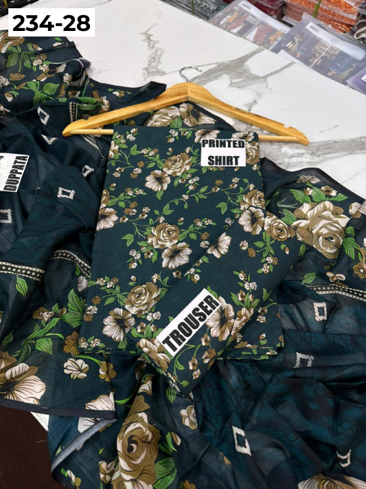 VOL 234 | DS 28 | Baroque | DIGITAL PRINTED LAWN THREE PIECES