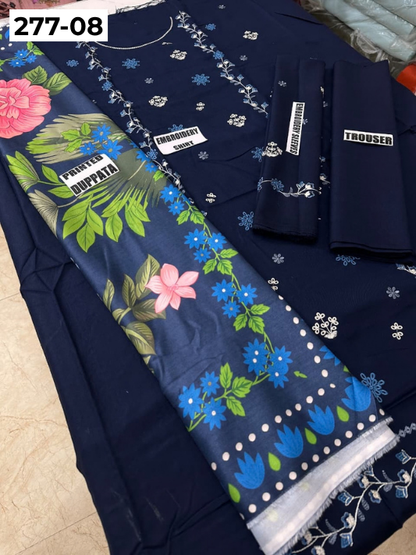 VOL 277 | DS 08 | DHANAK EMBROIDERED WOOL SHAWL 3PC