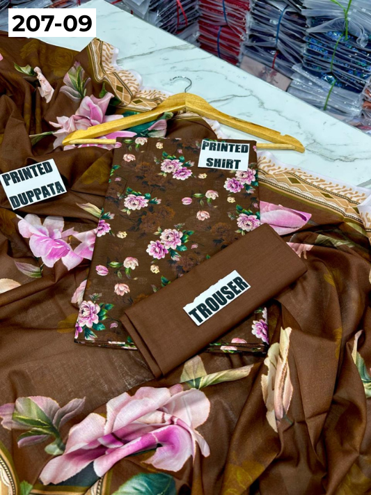 VOL 207 | DS 09 | DIGITAL PRINTED LAWN 3PC LAWN DUPATTA