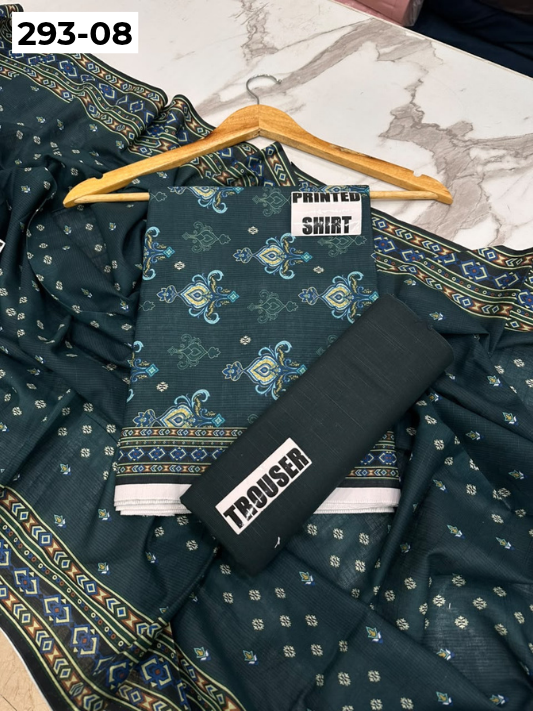 VOL 293 | 08 | DIGITAL PRINTED 3PC KHADDAR SUIT | PRINTED SHIRT, TROUSER & DUPATTA