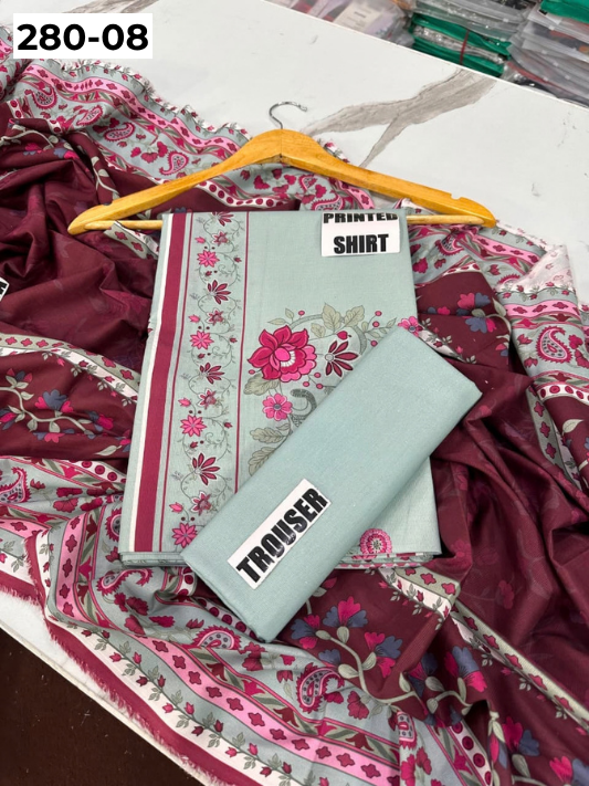 VOL 280 | 08 | WARDA BY SHANAYA | DIGITAL PRINTED 3PC CORDUROY KHADDAR SUIT | PRINTED SHIRT, TROUSER & DUPATTA