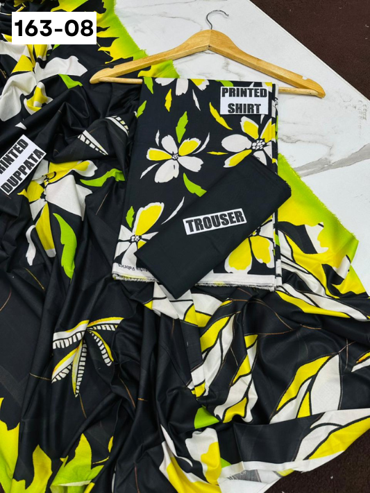 VOL 163 | DS 08 | DIGITAL PRINTED LINEN 3PC LINEN DUPATTA