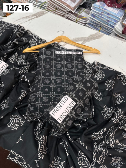 VOL 127 | DS 16 | DIGITAL PRINTED BANADORA LAWN 3PC VOIL LAWN DUPATTA