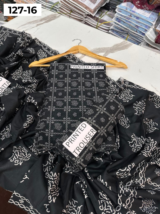 VOL 127 | DS 16 | DIGITAL PRINTED BANADORA LAWN 3PC VOIL LAWN DUPATTA