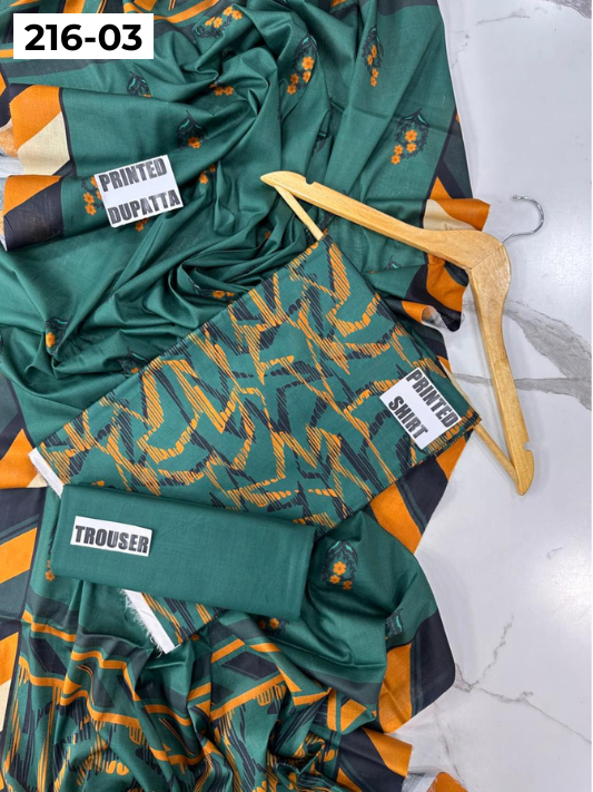 VOL 216 | DS 03 | Mirha LAWN 3PC | DIGITAL PRINTED LAWN SHIRT PLAIN TROUSER LAWN DUPATTA