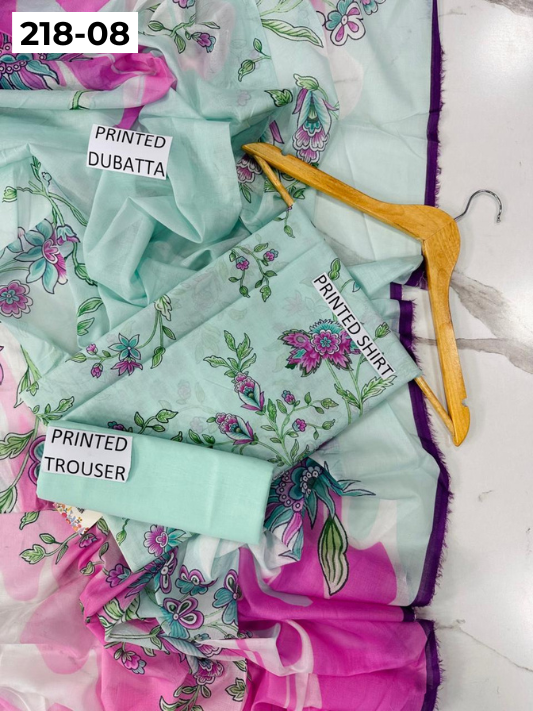 VOL 218 | DS 08 | Madham By Lala | LAWN DIGITAL PRINTED LAWN SHIRT PLAIN TROUSER VOIL LAWN DUPATTA