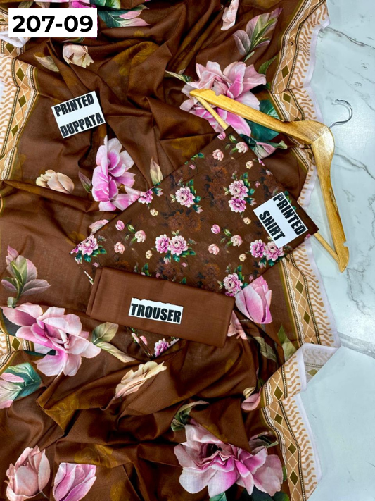 VOL 207 | DS 09 | DIGITAL PRINTED LAWN 3PC LAWN DUPATTA