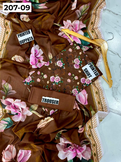 VOL 207 | DS 09 | DIGITAL PRINTED LAWN 3PC LAWN DUPATTA