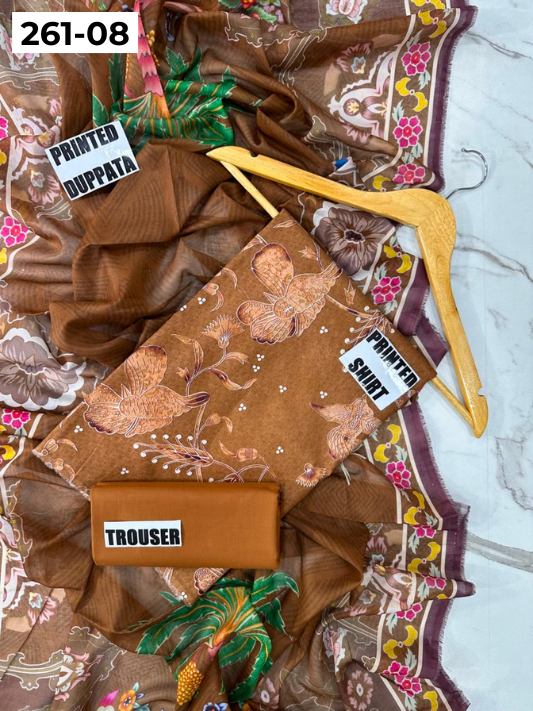 VOL 261 | DS 08 | m basics By Maria-B | DIGITAL PRINTED LAWN THREE PIECES