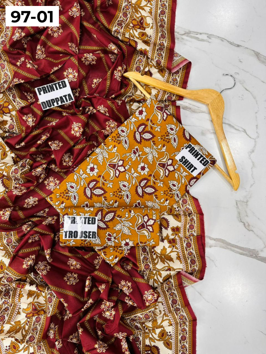 VOL 97 | DS 01 | DIGITAL PRINTED LAWN 3PC LAWN DUPATTA