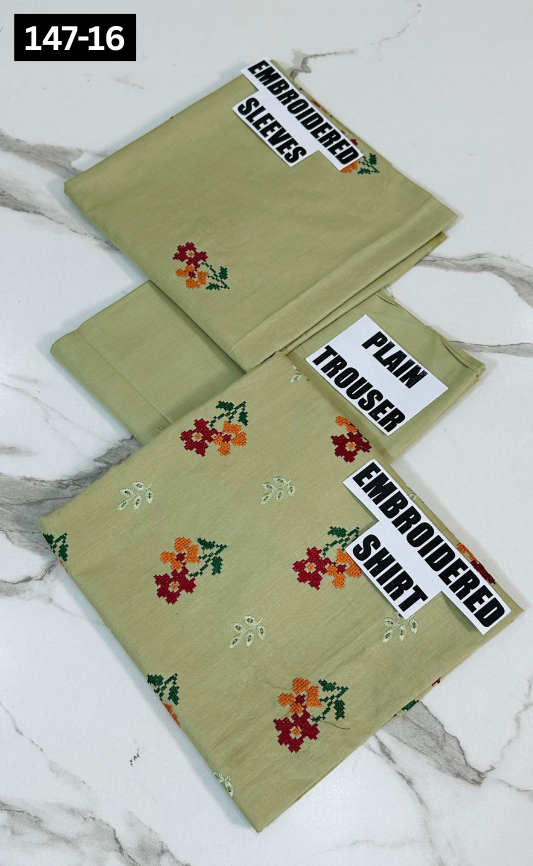 VOL 147 | DS 16 | EMBROIDERED COTTON CAMBRIC 2PC