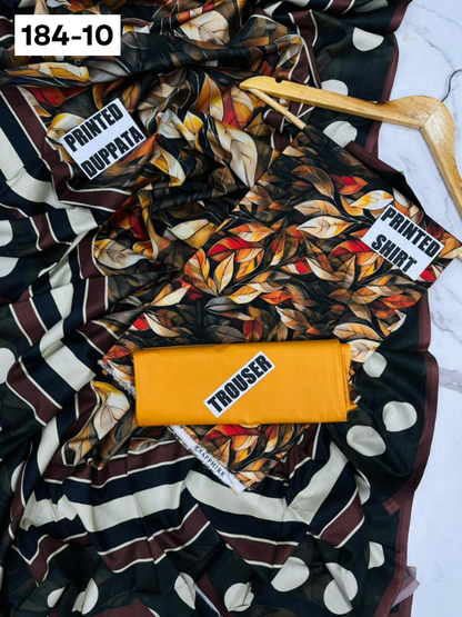 VOL 184 | DS 10 | DIGITAL PRINTED BANADORA LINEN 3PC LINEN DUPATTA