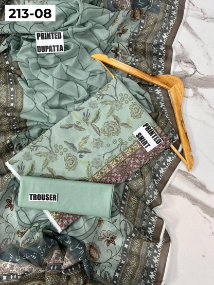 VOL 213 | DS 08 | SHANAYA LAWN DIGITAL PRINTED LAWN SHIRT PLAIN TROUSER VOIL LAWN DUPATTA