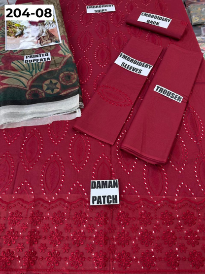 Vol 204 | DS 08 | LAWN EMBROIDERED THREE PIECE COLLECTION