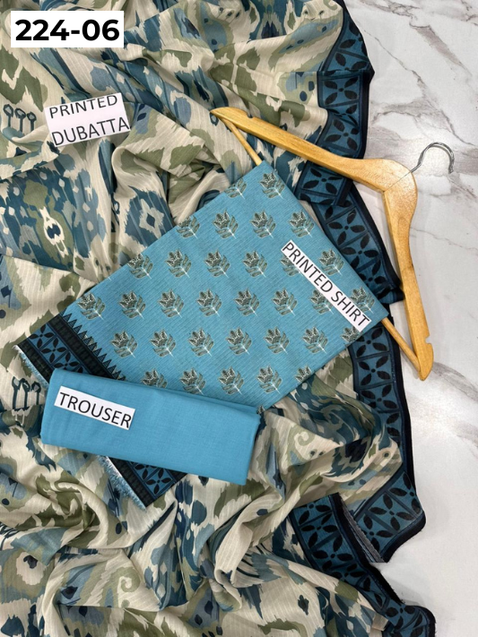 VOL 224 | DS 06 | Alkaram Studio LAWN |  DIGITAL PRINTED BANADORA LAWN SHIRT PLAIN TROUSER TANADORA LAWN DUPATTA
