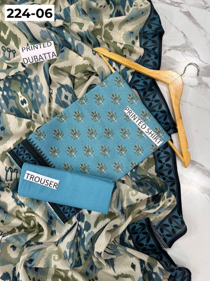 VOL 224 | DS 06 | Alkaram Studio LAWN |  DIGITAL PRINTED BANADORA LAWN SHIRT PLAIN TROUSER TANADORA LAWN DUPATTA