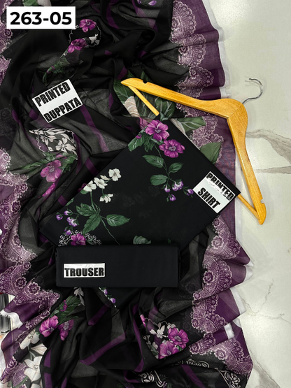 VOL 263 | DS 05 | RIWAYAT By SHANAYA | DIGITAL PRINTED 3PC LAWN SHIRT, DYED TROUSER, PRINTED VOIL DUPATTA