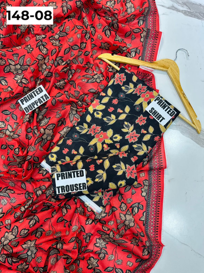 VOL 148 | DS 08 | DIGITAL PRINTED LAWN 3PC VOIL LAWN DUPATTA