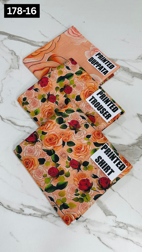 VOL 178 | DS 16 | DIGITAL PRINTED KHADDAR 3PC KHADDAR DUPATTA