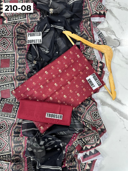 SAPPHIRE LAWN 3PC VOL 210 | DS 08 | DIGITAL PRINTED LAWN SHIRT VOIL LAWN DUPATTA DYED TROUSER